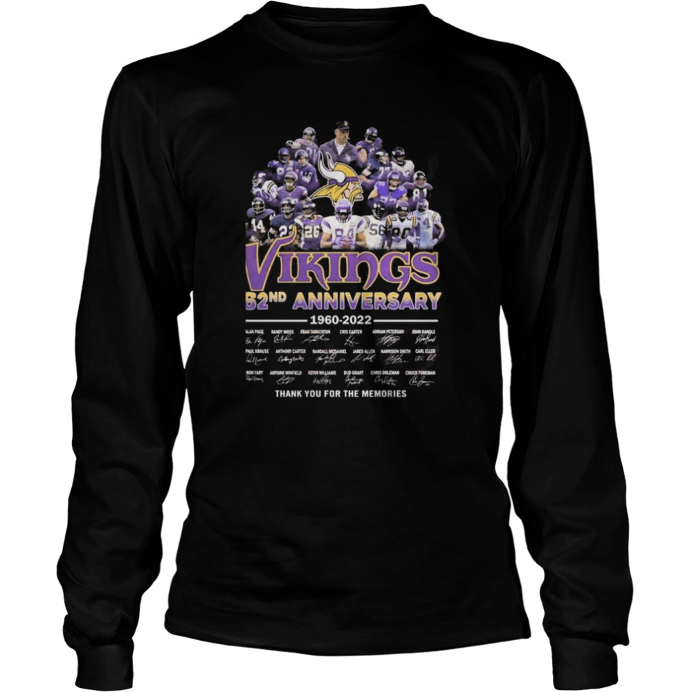 Vikings 62nd Anniversary 1960 – 2022 Thank You For The Memories T- Long Sleeved T-shirt