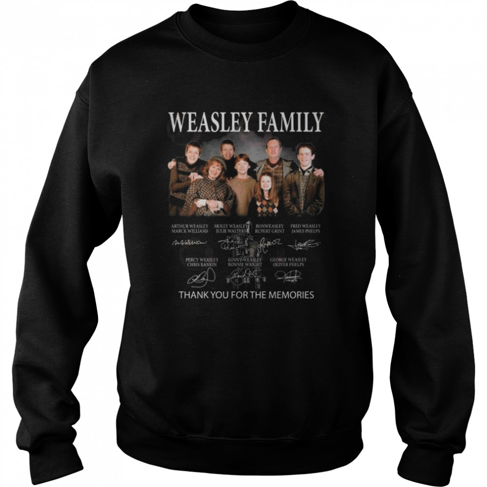 Weasley Family Thank You For The Memories Signatures  Unisex Sweatshirt