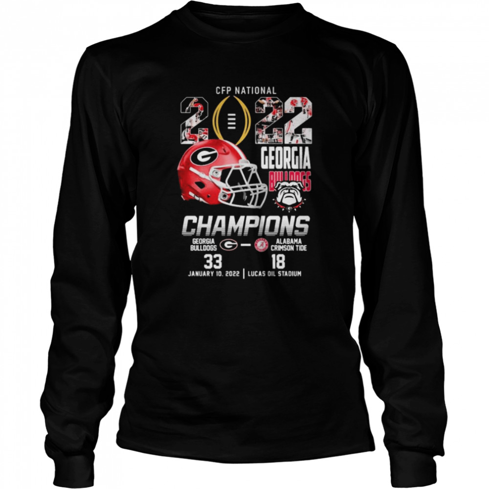 2022 CFP National Champions Georgia Bulldogs 33-18  Long Sleeved T-shirt