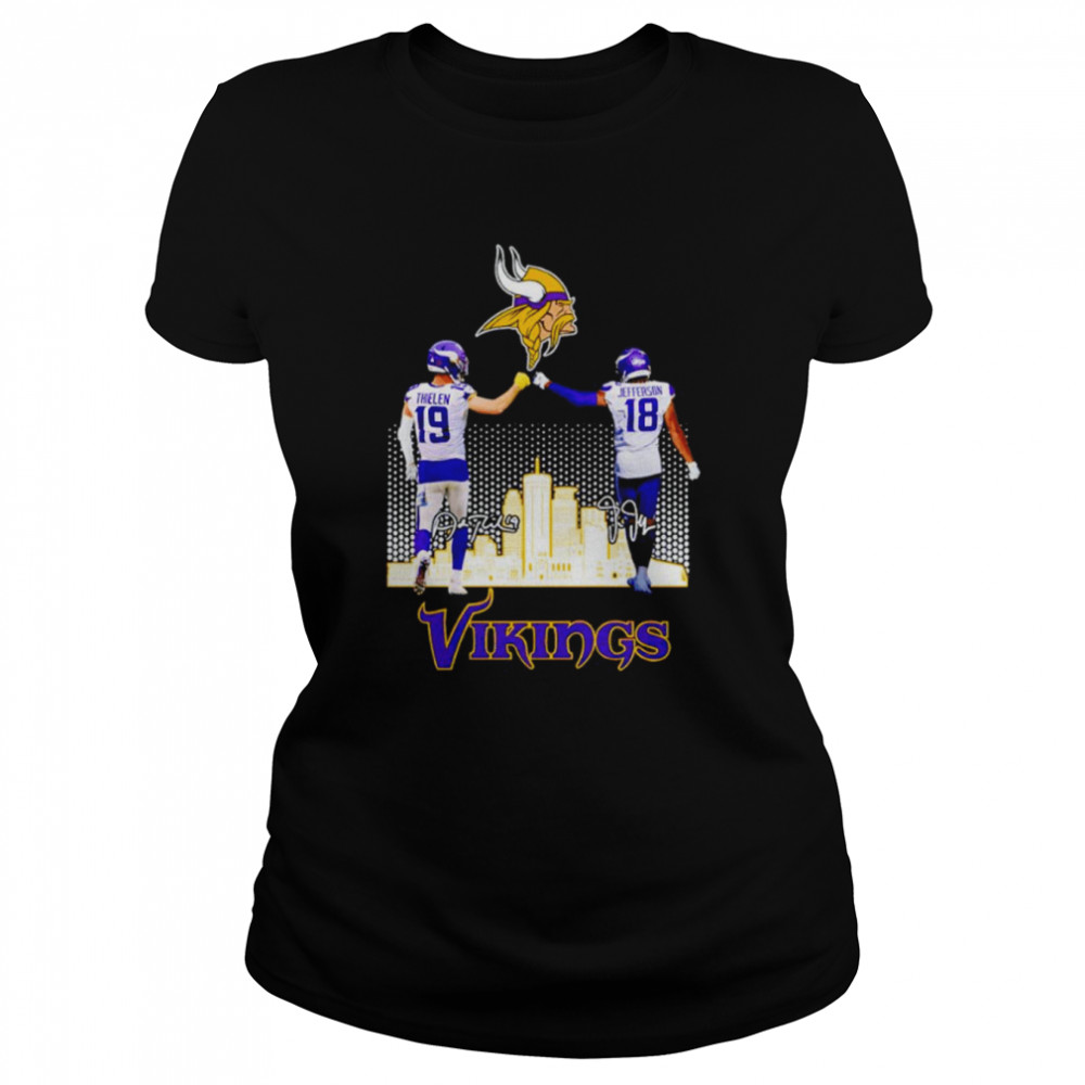 Adam Thielen and Justin Jefferson Minnesota Vikings signatures shirt Classic Women's T-shirt