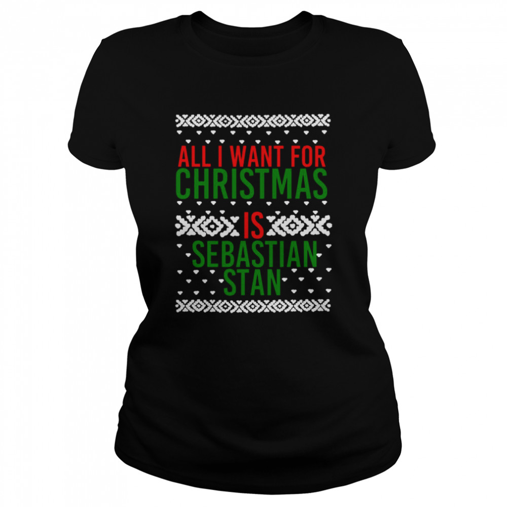 All I Want For Christmas Sebastian Stan Bucky Barnes shirt Classic Women's T-shirt