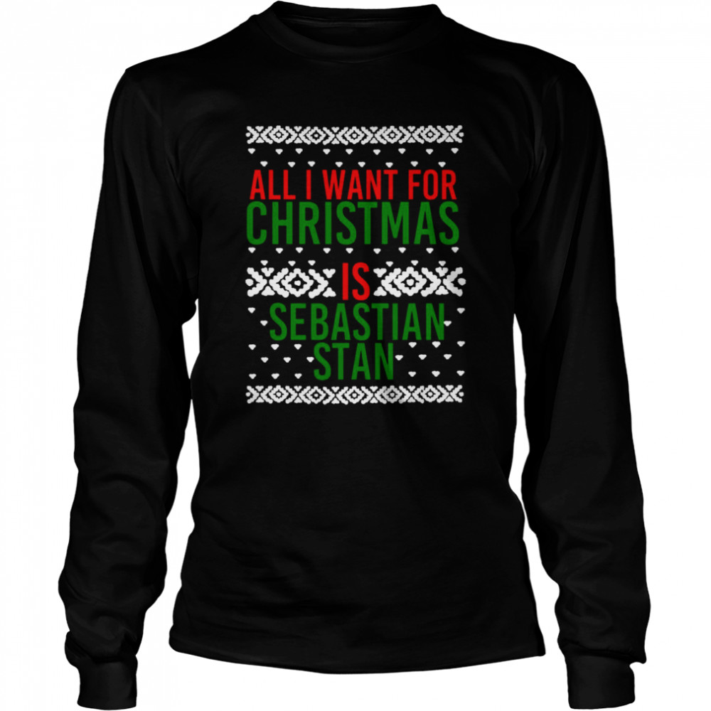 All I Want For Christmas Sebastian Stan Bucky Barnes shirt Long Sleeved T-shirt
