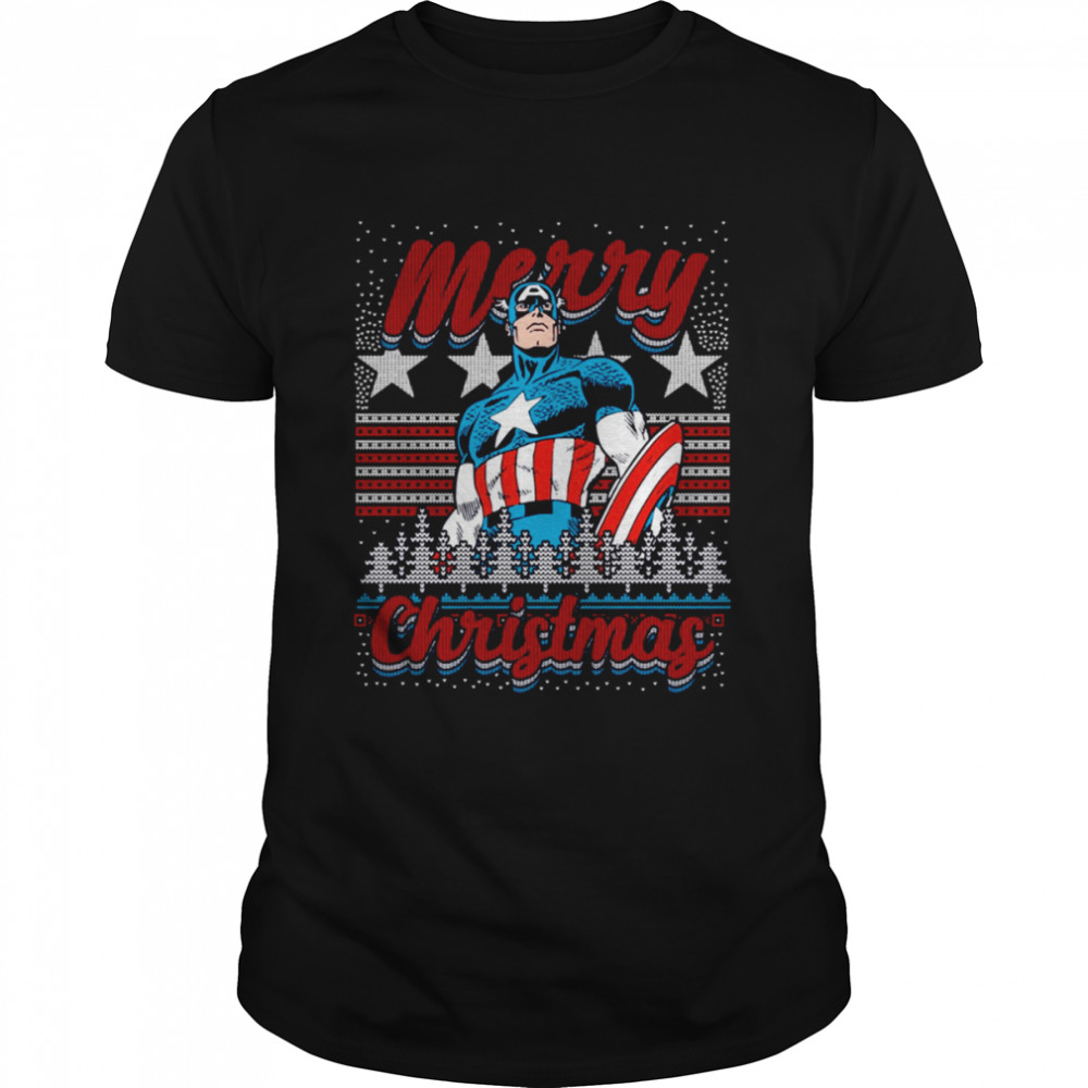 Captain American Ugly Christmas Pattern shirt