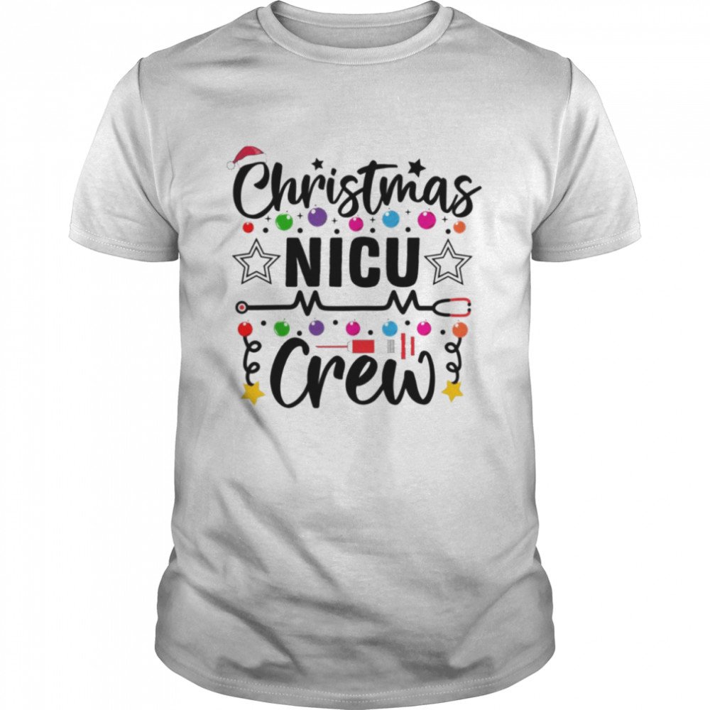 Nicu Crew Nurse Doctor Tech Neonatal Icu Merry Christmas Squad shirt