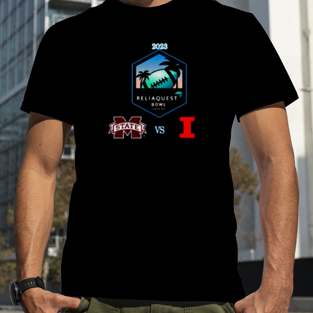 2023 Reliaquest Bowl Merch Illinois Fighting Illini Vs Mississippi State Bulldogs Matchup T-Shirt