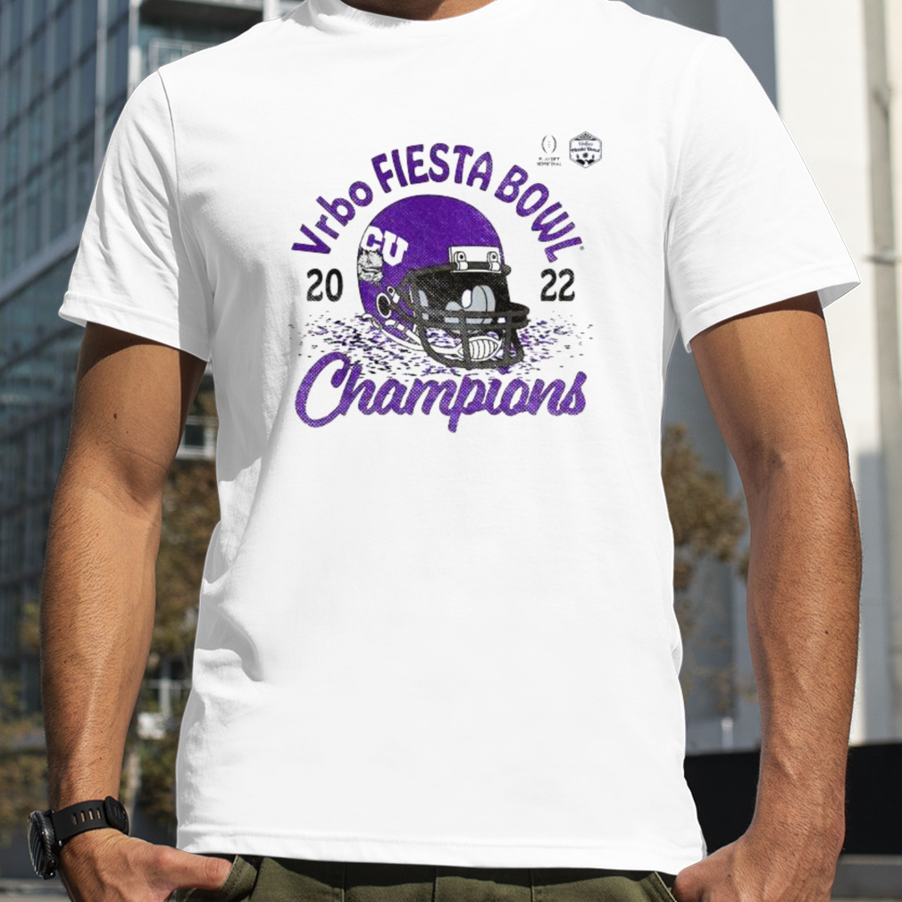 TCU Horned Frogs 2022 Fiesta Bowl Champions helmet shirt