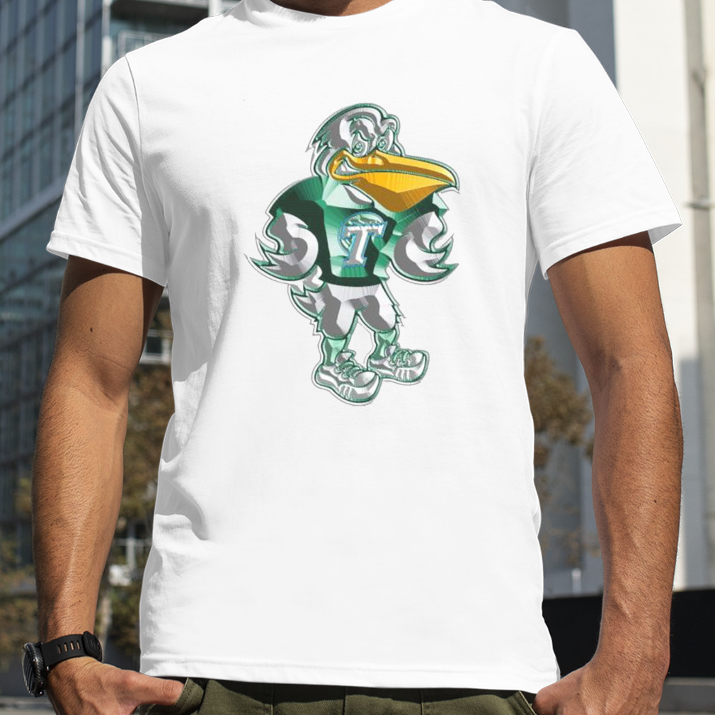 tulane Green Wave football riptide mascot bevel shirt