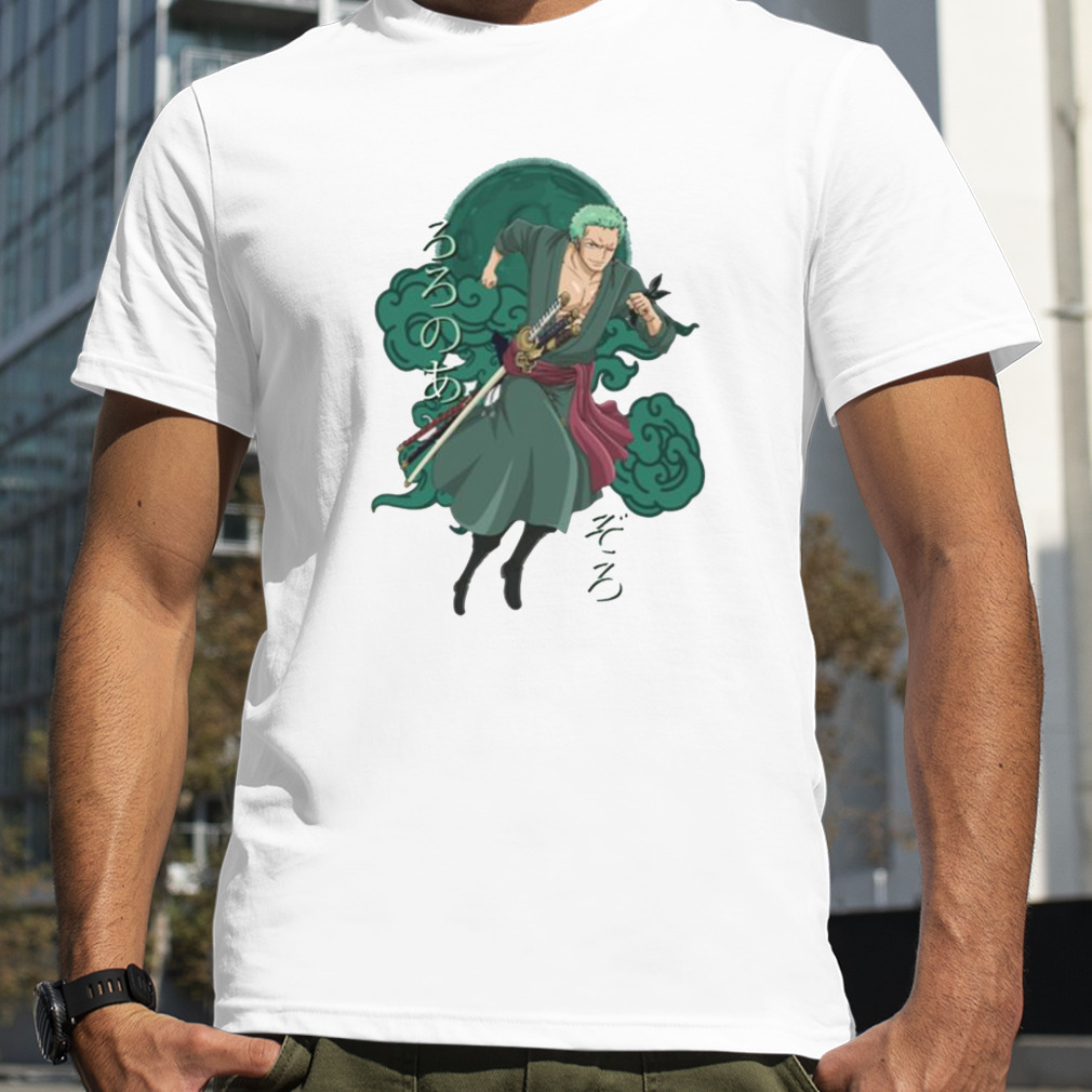 Green Graphic Zoro Roronoa One Piece shirt