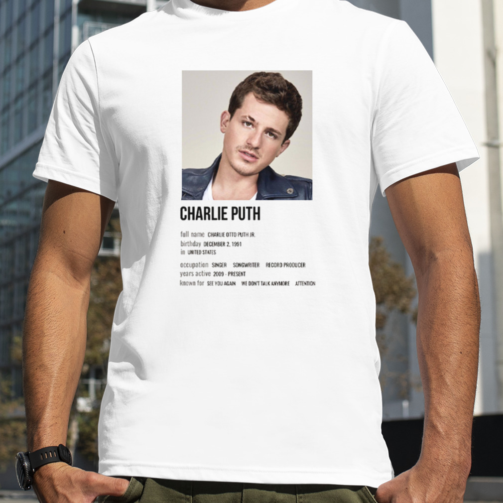 Minimal Portrait Of Charlie Puth shirt