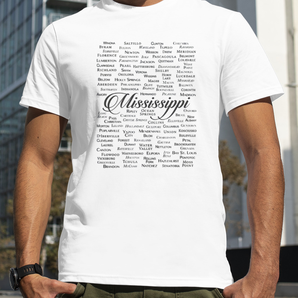 Minimalist Text Design Mississippi State shirt