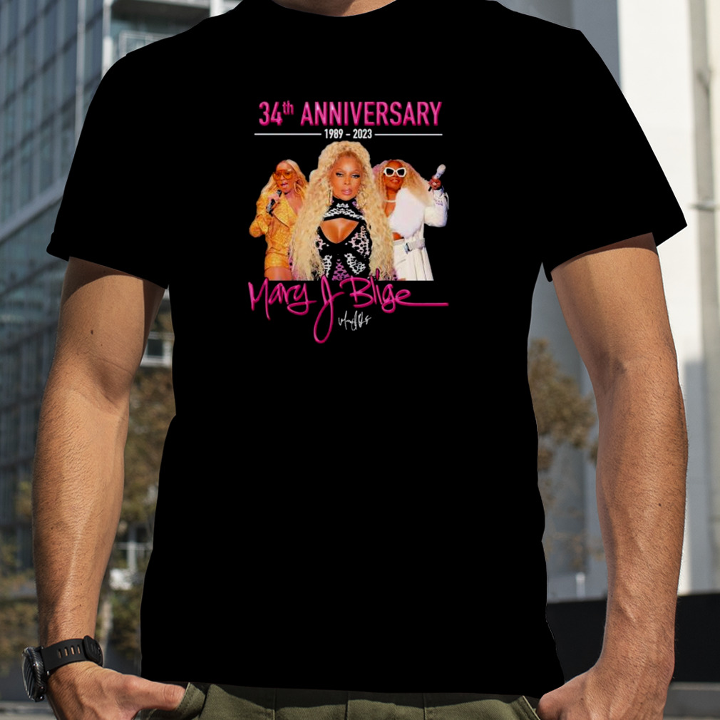 34th Anniversary 1989-2023 Mary J Blige signature shirt