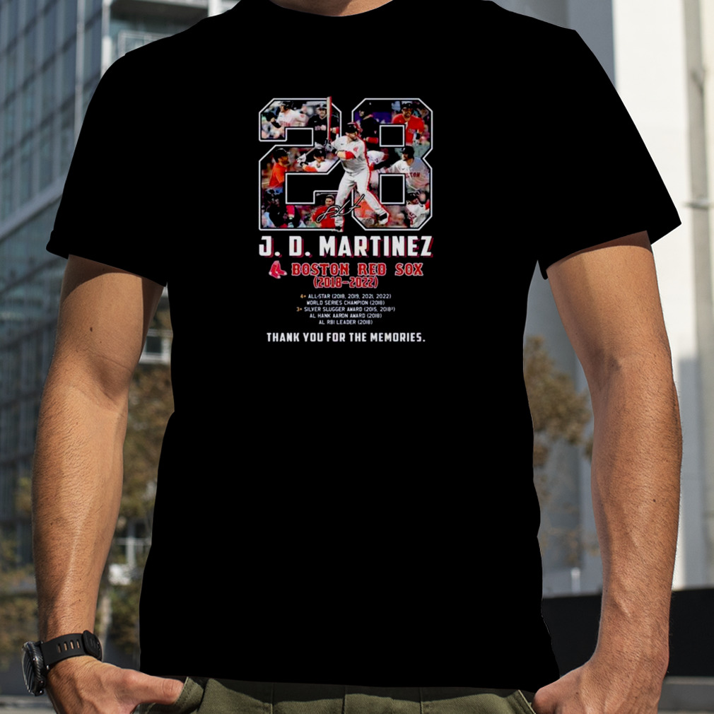 JD Martinez 28 Boston Red Sox 2018 2022 thank you for the memories shirt