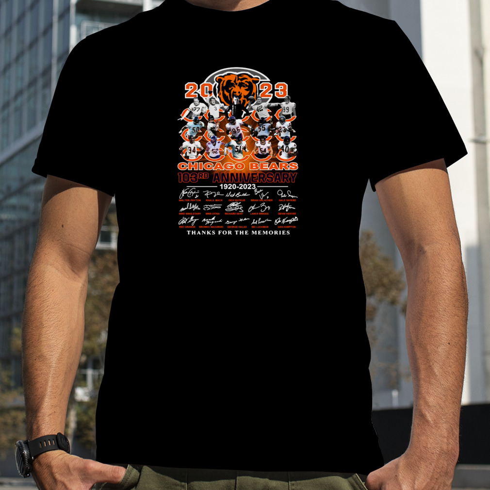 Chicago Bears 2023 103rd Anniversary 1920 2023 Signatures Thanks For The Memories Men’s Shirt