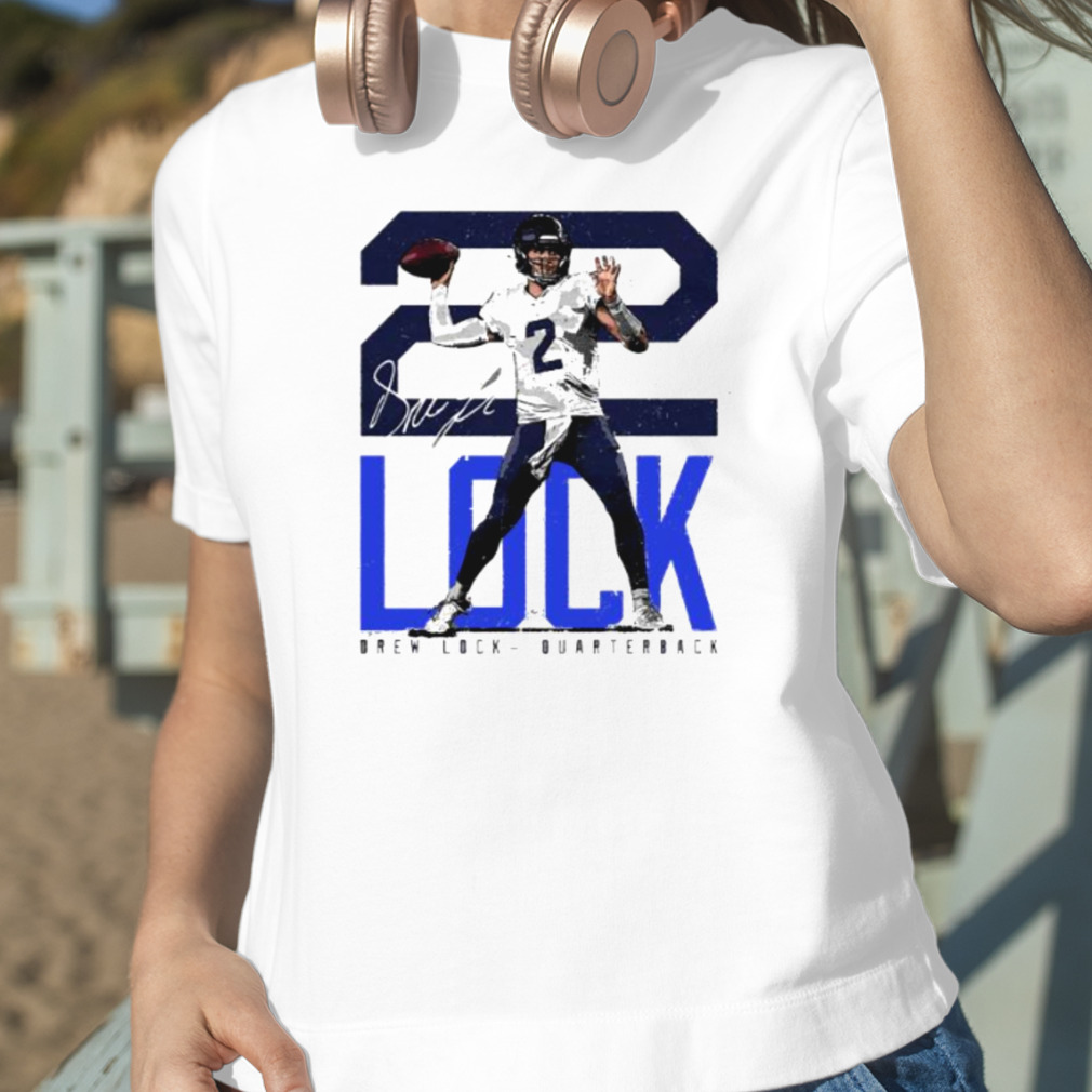 Drew Lock Seattle Bold Number Signature Shirt