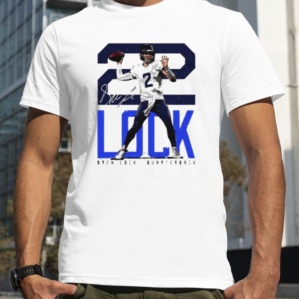 Drew Lock Seattle Seahawks Bold Number signature shirt