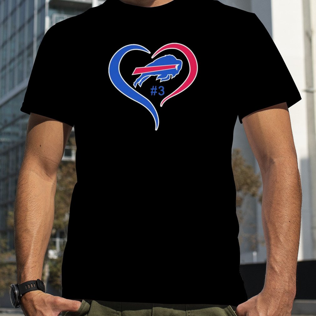 Heart Love Damar Hamlin #3 Buffalo Bills Logo Shirt