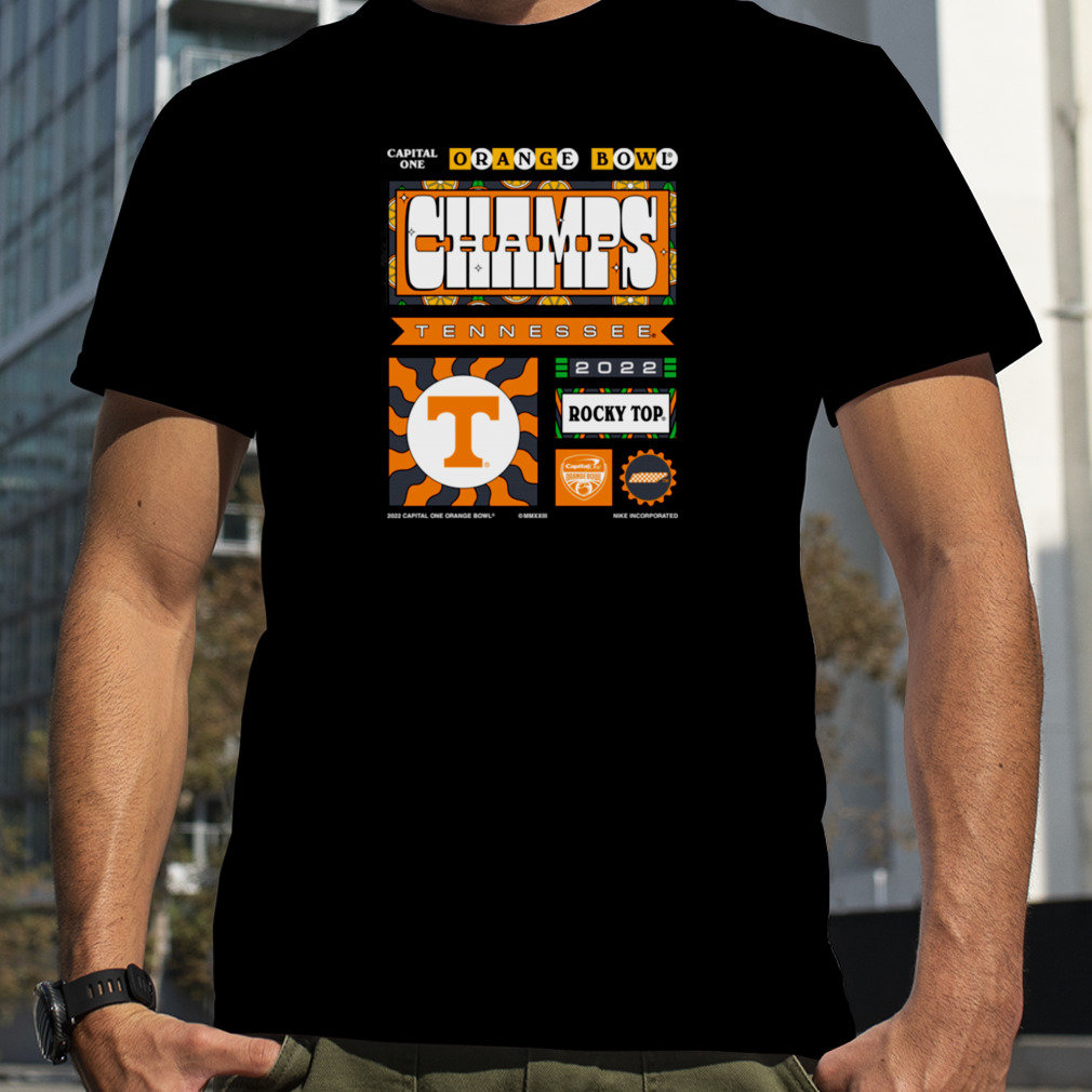 Men’s Black 2023 Orange Bowl Tennessee Volunteers Champions T-Shirt