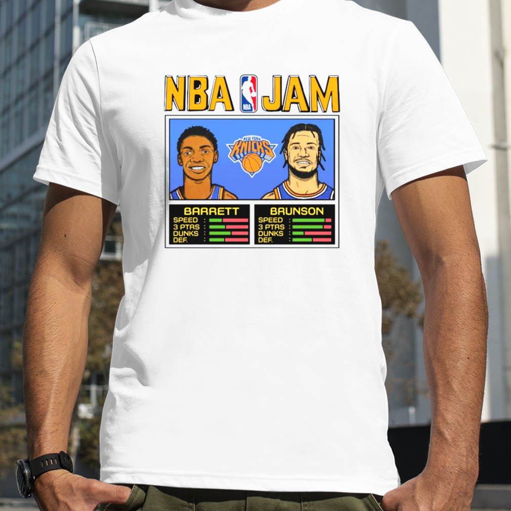 2023 RJ Barrett ‘ Jalen Brunson New York Knicks Homage NBA Jam Shirt