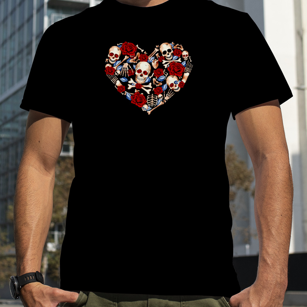 Heart & Bones & Red Roses Valentine Day shirt