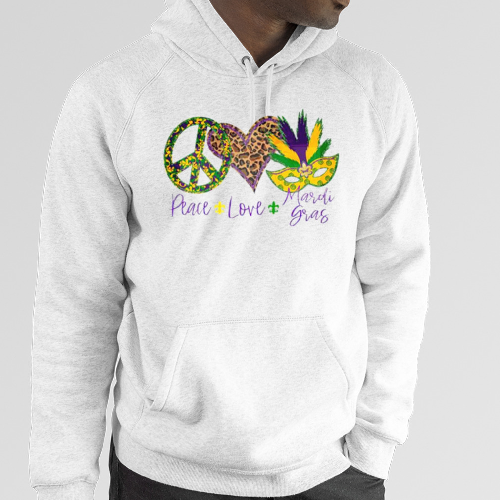 Peace Love Mardi Gras Shirt, Fat Tuesday Shirt, Peace Love Mardi Gras  Shirt, Saints New Orleans Tee, New Orleans Shirt, Mardi Gras Day T-shirt  For Men