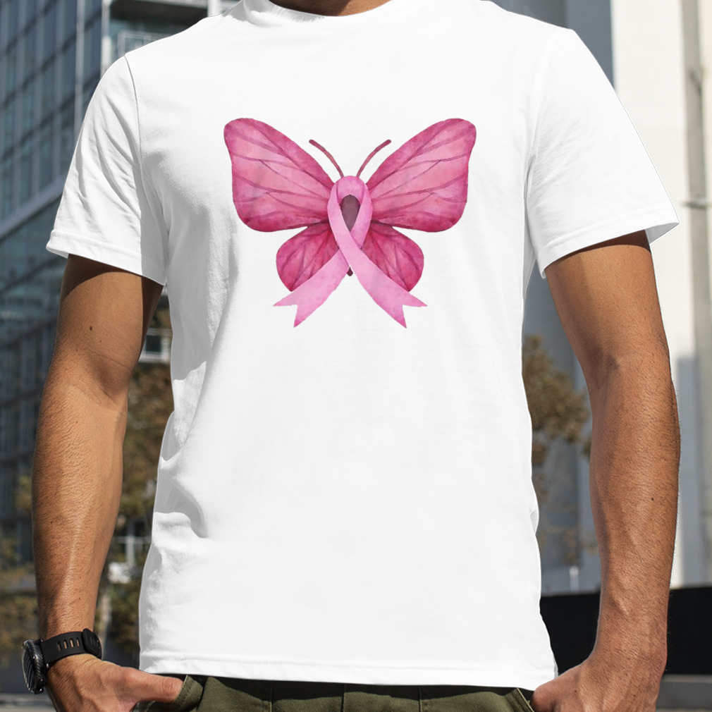 Pink Ribbon Butterfly Breast Cancer Awareness shirt