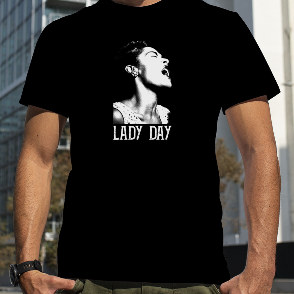 Lady Day White Stencil Billie Holiday shirt