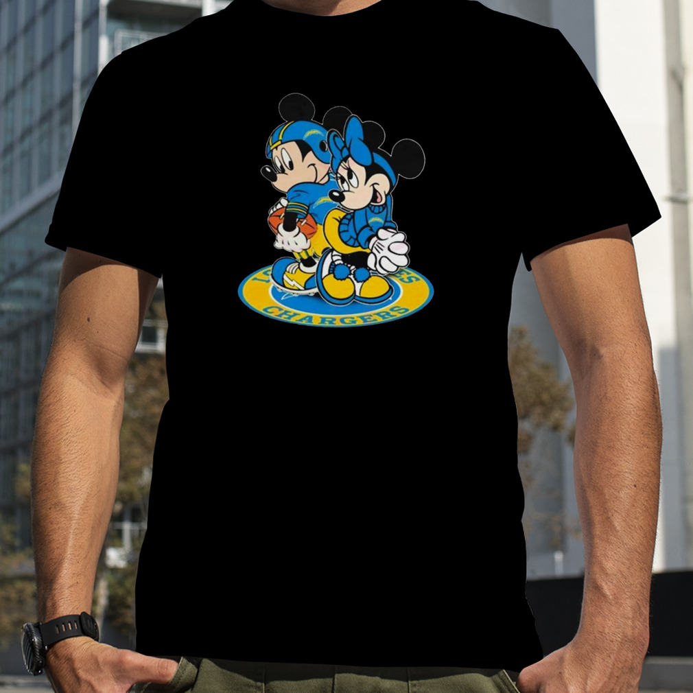 NFL Los Angeles Chargers Mickey Mouse And Minnie Mouse Shirt