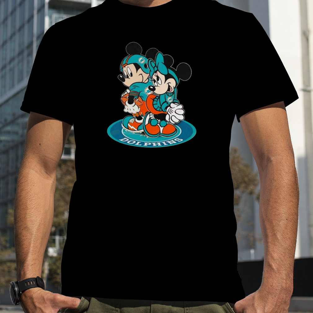 NFL Miami Dolphins Mickey Mouse And Minnie Mouse Shirt