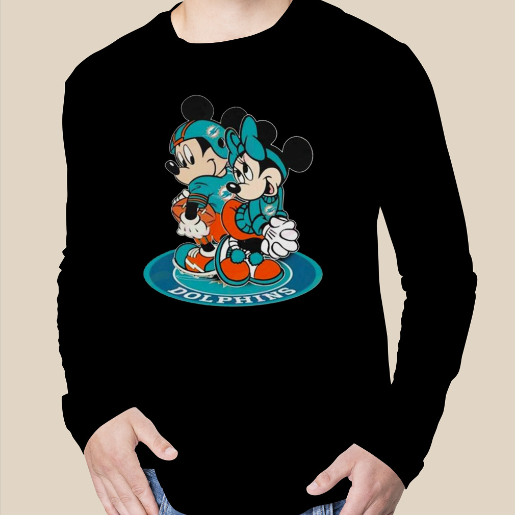 NFL 2023 Miami Dolphins Mickey Mouse And Minnie Mouse Shirt