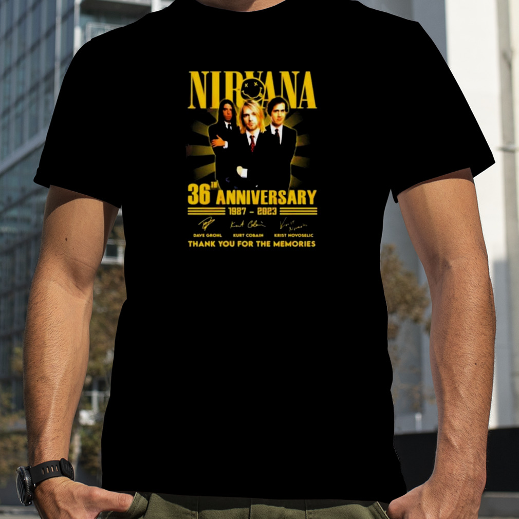 Nirvana 36th Anniversary 1987-2023 Thank You For The Memories Signatures Shirt