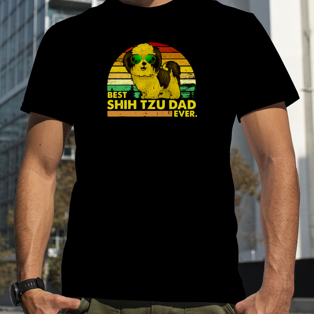 Vintage Retro Best Shih Tzu Dad Ever Shirt
