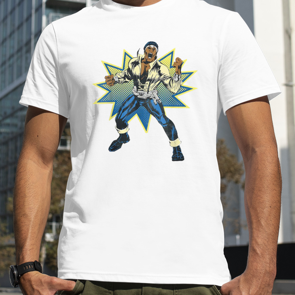 Luke Cage Power Man Battle Cry Retro Graphic Marvel shirt