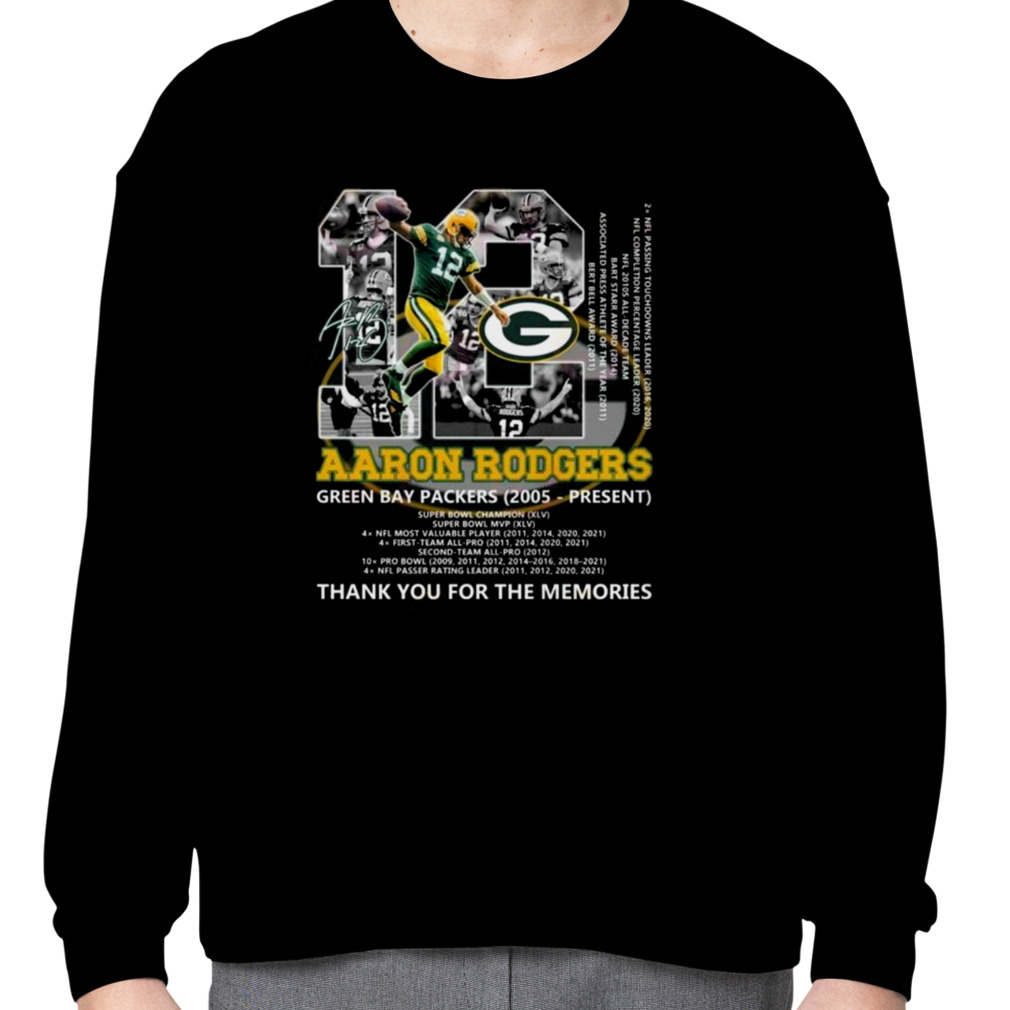 Aaron Rodgers 12 Green Bay Packers 2005 – Forever Thank You Legend T-Shirt,  hoodie, sweater, long sleeve and tank top