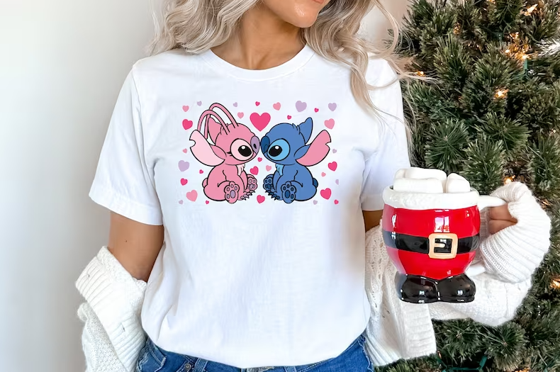 Angel and Stitch Valentine Shirt