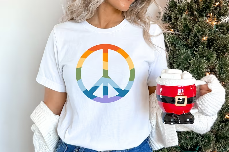 Rainbow Peace Sign T-Shirt