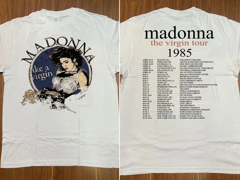 1985 Madonna Like A Virgin US Tour T-Shirt