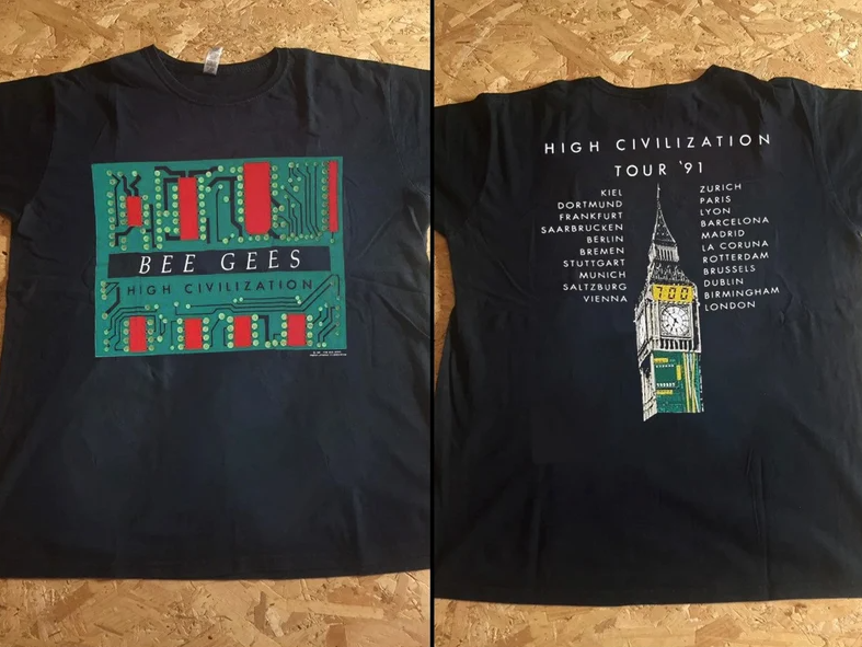 1991 Bee Gees Hight Civilization Tour T-Shirt