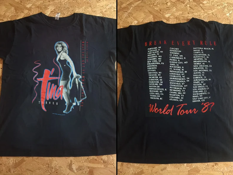 Vintage Tina Turner Concert 1987 Break Every Rule World Tour Shirt