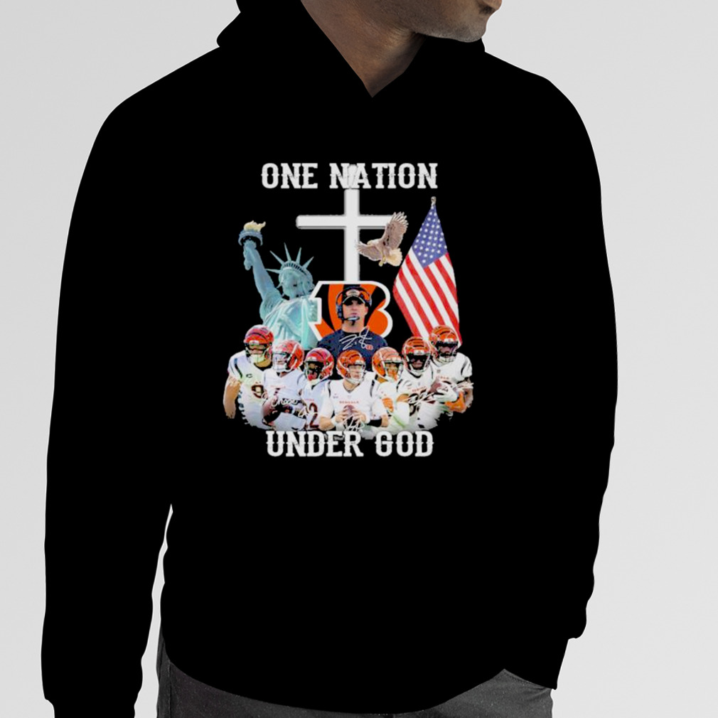 Cincinnati Bengals one nation under God signatures shirt, hoodie