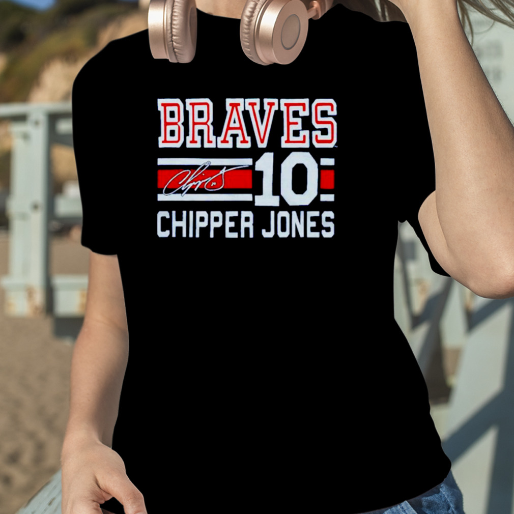 braves Chipper Jones no 10 signature T-Shirt - Peanutstee