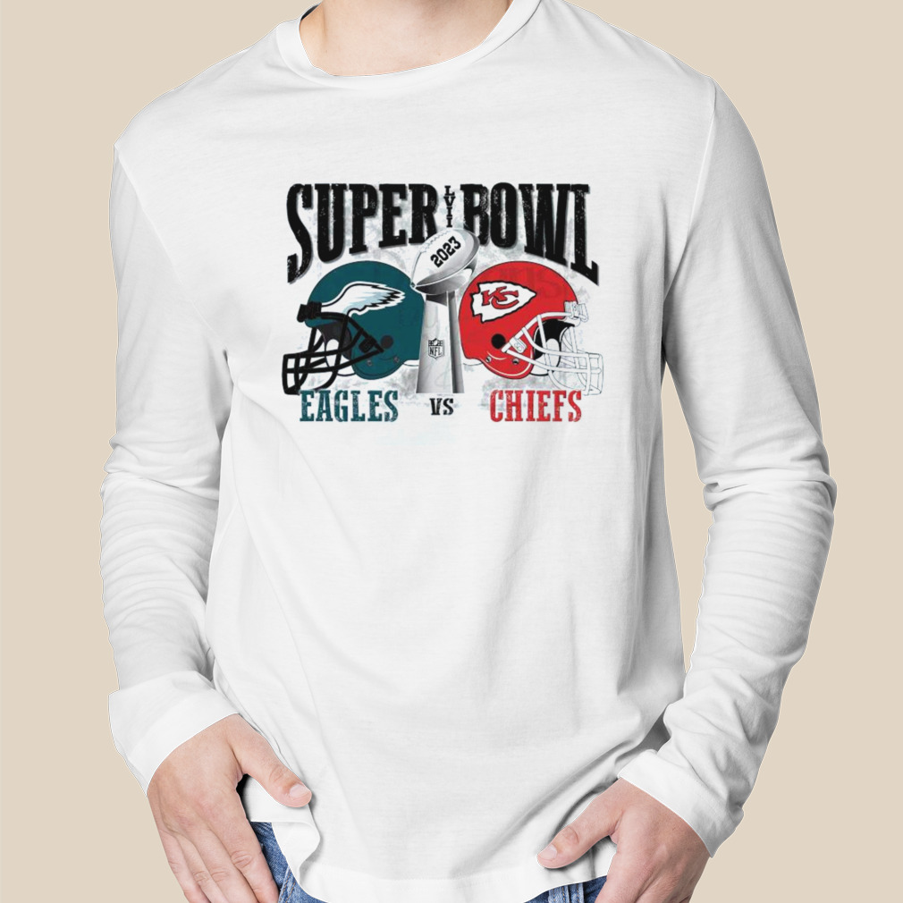 Kansas city Chiefs vs philadelphia eagles super bowl lvii matchup helmet  decals 2023 shirt, hoodie, sweater, long sleeve and tank top