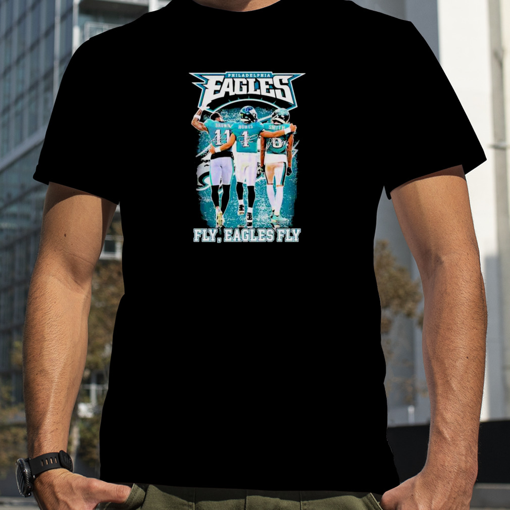 2023 Philadelphia Eagles Brown Hurts And Smith Fly Eagles Fly Signatures shirt