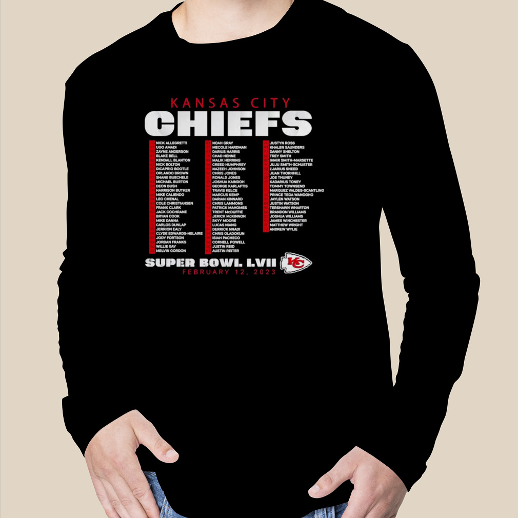 Funny kansas City Chiefs Super Bowl LVII Roster shirt, hoodie