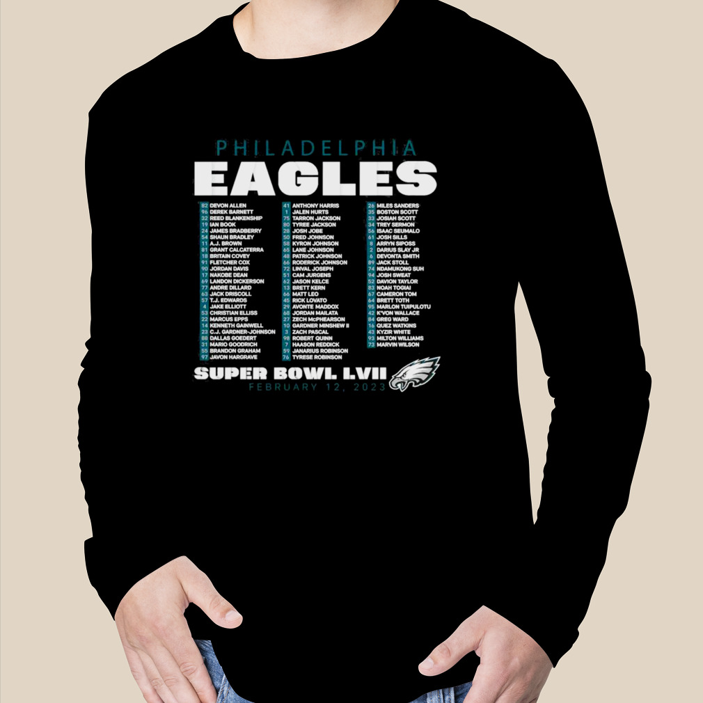 Philadelphia Eagles Super Bowl LVII Varsity Roster 2023 shirt