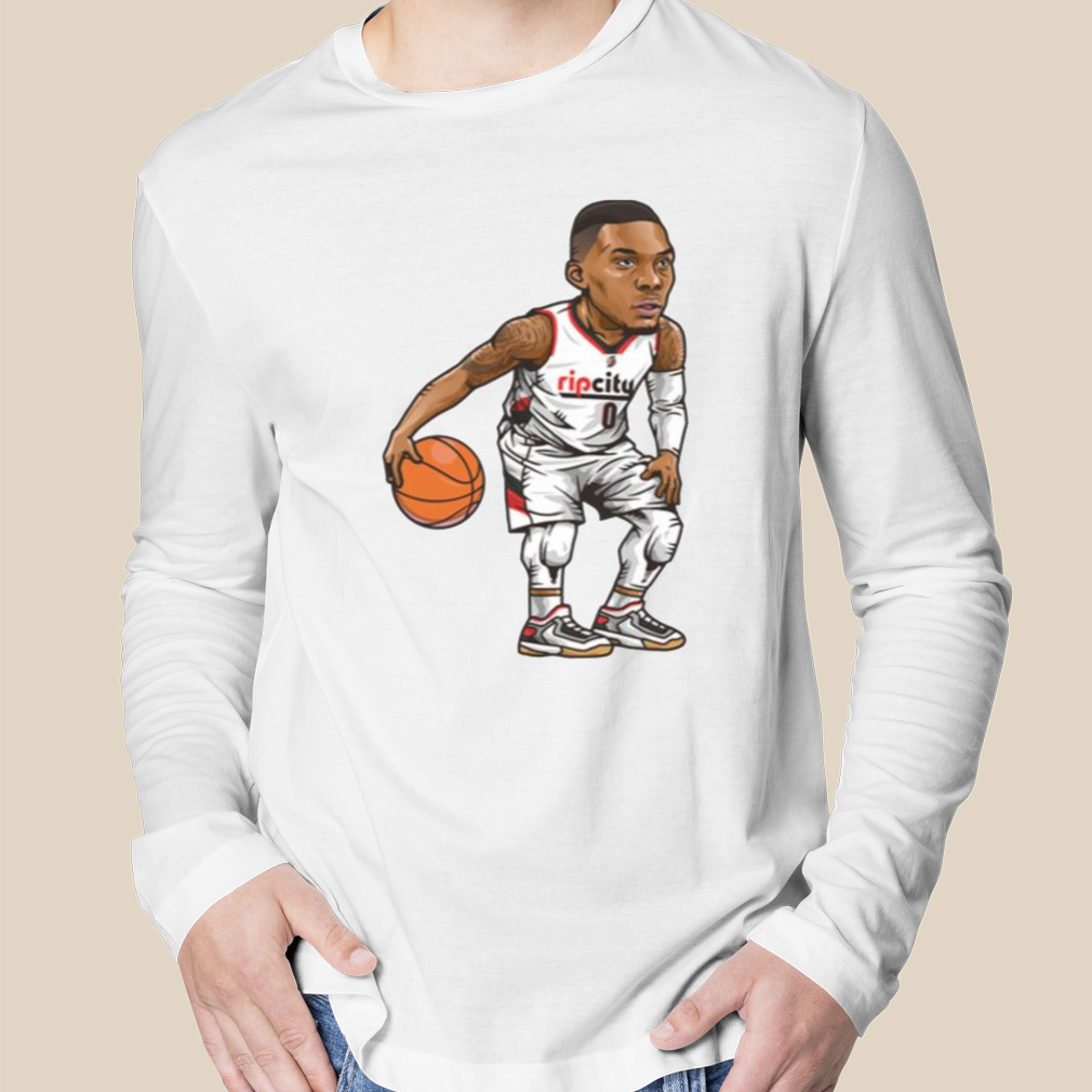 Damian lillard rip city sleeved clearance jersey