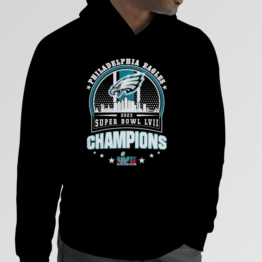 Philadelphia Eagles Super BOWL LVII 2023 Champions matchup skyline shirt