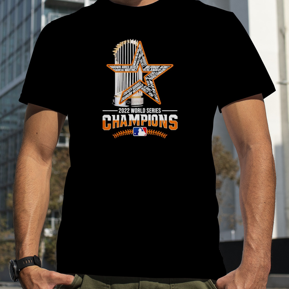 Houston Astros Players Names Trophies 2022 World Series Champions Shirt