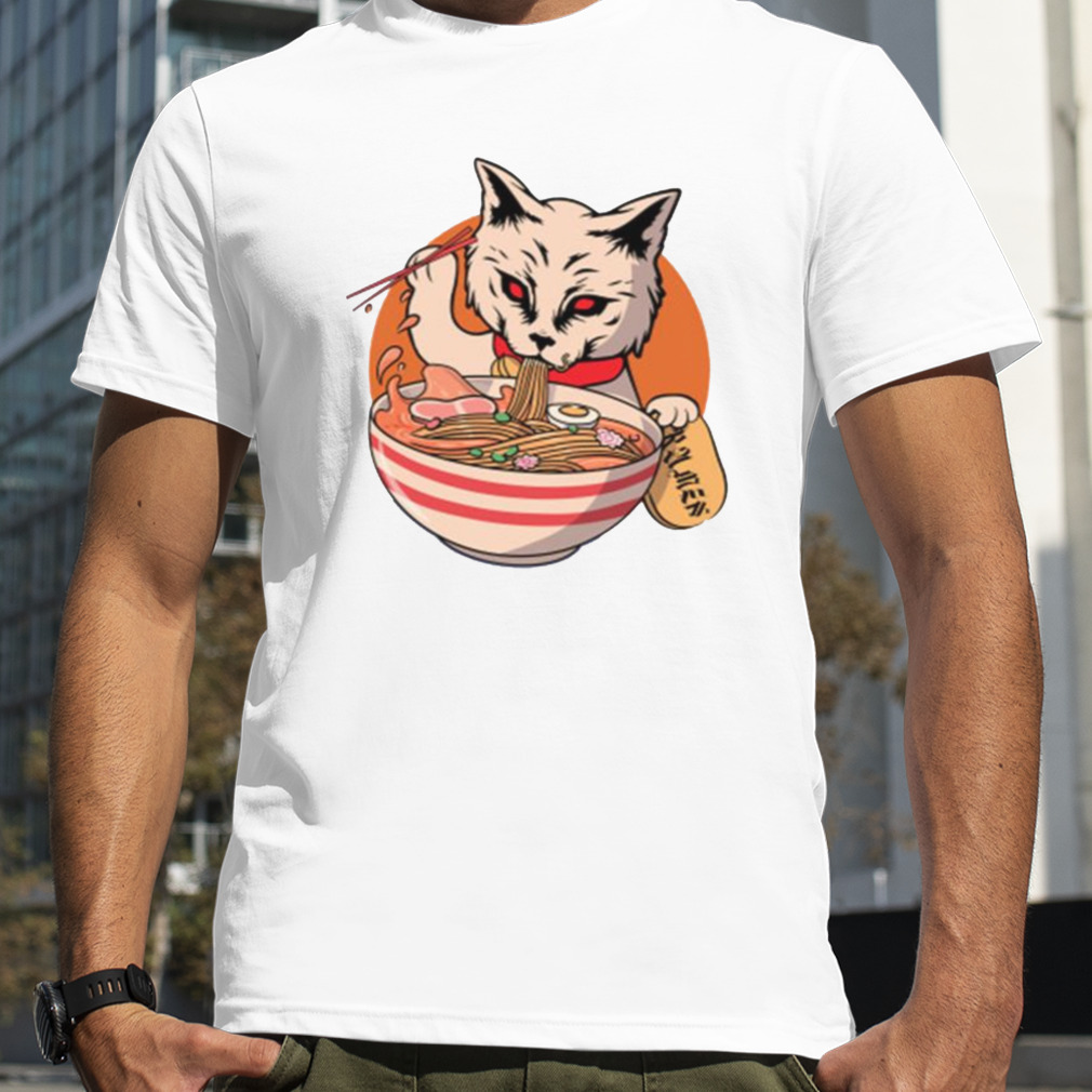 Cat Eating Spaghetti Animated shirt