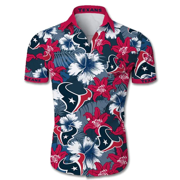 HOT Houston Texans Big Logo Personalized Name And Number Hawaiian Shirt