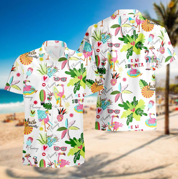 Amazing Flamingo Hello Summer Hawaiian Shirt